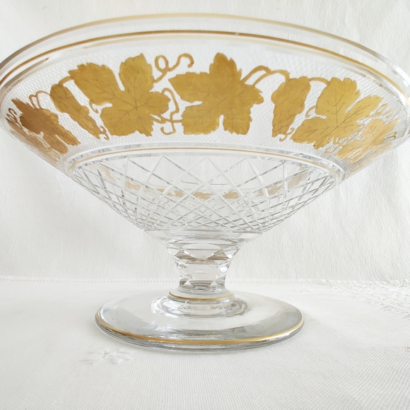 Val Saint Lambert Vintage Centerpiece Bowl, Cut Crystal, 1940-50, Belgian Glass - Picture 5 of 13